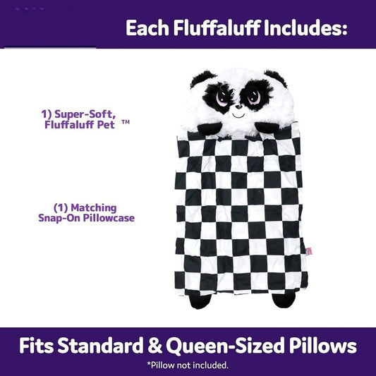 HOUSSE DE COUSSIN AVEC PELUCHE AMOVIBLE IDÉE CADEAU ENFANTS PANDA