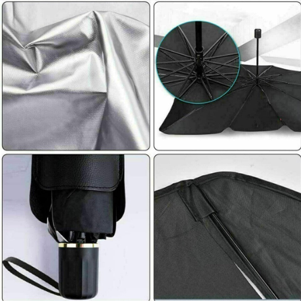 PARE-SOLEIL DE VOITURE PLIABLE POUR PARE-BRISE AVANT 130X77 CM PARAPLUIE PORTABLE