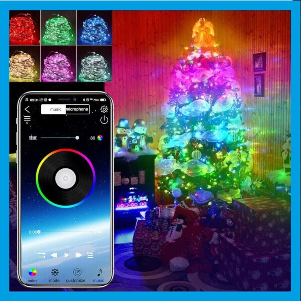 STRISCIA 200 LED 20MT BLUETOOTH RGB SMART APP LUCI DI NATALE IP20 ALBERO