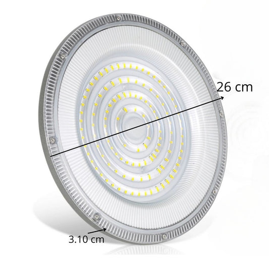 PROJECTEUR INDUSTRIEL LED 100W DISQUE ROND OVNI IP65 PLAFONNIER CLOCHE 6500K