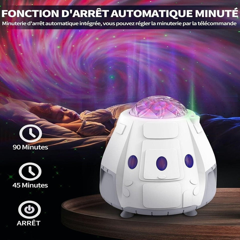 ENCEINTE BLUETOOTH PROJECTEUR LAMPE VEILLEUSE GALAXIE CAPSULE VAISSEAU SPATIAL