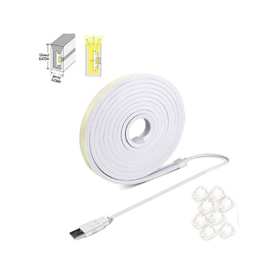 STRISCIA LED FLESSIBILE PER GANCI CON BINARIO SOFFITTO SCRITTA USB LUCE AZZURRO
