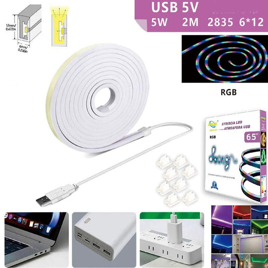 BANDE LED FLEXIBLE POUR CROCHETS AVEC RAIL DE PLAFOND ÉCRITURE USB LUMIÈRE RGB
