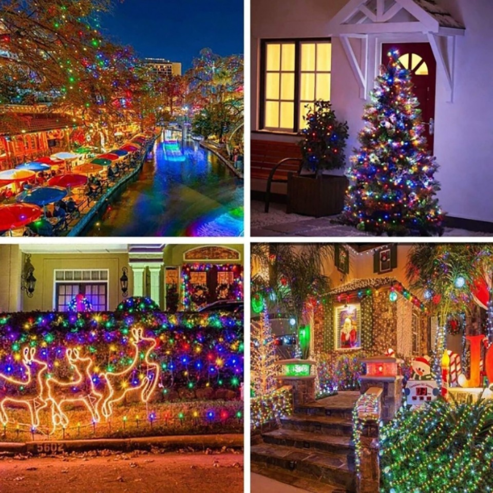 STRISCIA LED 10M 100 LED RGB MULTICOLORE A BATTERIA LUCE LUCI NATALE ALBERO FILO