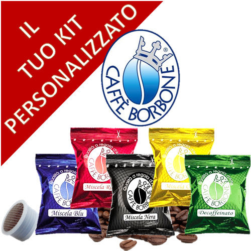KIT 100 CAPSULE CIALDE BORBONE BLU ORO NERA ROSSA DEK COMPATIBILE ESPRESSO POINT